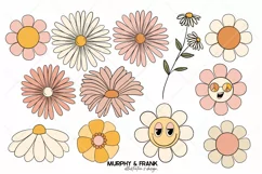 Retro Easter Clipart Bundle Groovy Spring Clipart