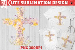 Easter Cross sublimation | Watercolor Christian Cross Product Image 1
