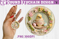 Retro Easter Round Keychain | Easter Chick Product Image 1