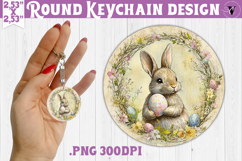 Retro Easter Round Keychain | Easter Bunny Product Image 1