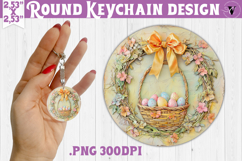 Retro Easter Round Keychain | Easter Eggs Product Image 1