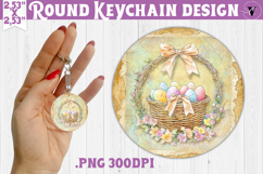 Retro Easter Round Keychain | Easter Eggs Product Image 1