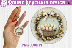 Retro Easter Round Keychain | Easter Eggs Product Image 1