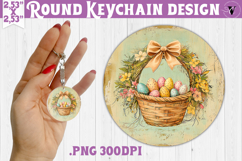 Retro Easter Round Keychain | Easter Eggs Product Image 1