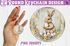 Retro Easter Round Keychain | Easter Bunny Product Image 1