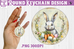 Retro Easter Round Keychain | Easter Bunny Product Image 1