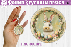 Retro Easter Round Keychain | Easter Bunny Product Image 1