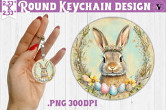 Retro Easter Round Keychain | Easter Bunny Product Image 1