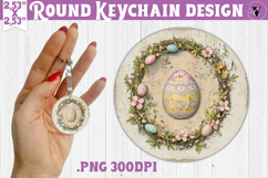 Retro Easter Round Keychain | Easter Eggs Product Image 1