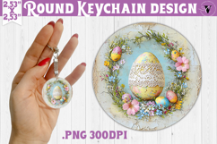 Retro Easter Round Keychain | Easter Eggs Product Image 1