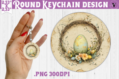 Retro Easter Round Keychain | Easter Eggs Product Image 1