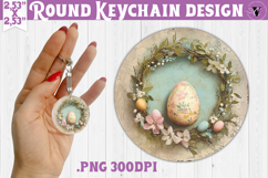 Retro Easter Round Keychain | Easter Eggs Product Image 1