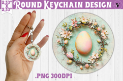 Retro Easter Round Keychain | Easter Eggs Product Image 1