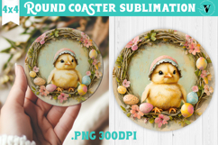 Retro Easter Round Coaster | Easter Chick Product Image 1