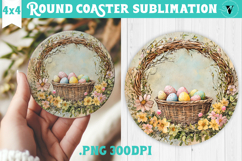 Retro Easter Round Coaster | Easter Eggs Product Image 1