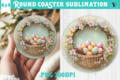 Retro Easter Round Coaster | Easter Eggs Product Image 1