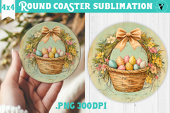 Retro Easter Round Coaster | Easter Eggs Product Image 1