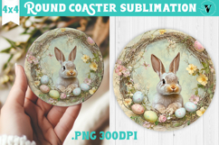 Retro Easter Round Coaster | Easter Bunny Product Image 1