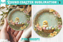 Retro Easter Round Coaster | Easter Chick Product Image 1