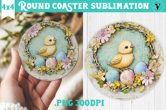 Retro Easter Round Coaster | Easter Chick Product Image 1