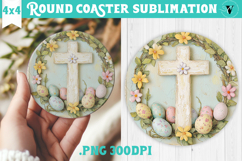 Retro Easter Round Coaster | Easter Pigeon Product Image 1