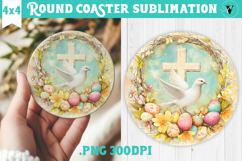 Retro Easter Round Coaster | Easter Pigeon Product Image 1