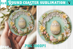 Retro Easter Round Coaster | Easter Eggs Product Image 1