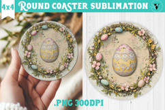 Retro Easter Round Coaster | Easter Eggs Product Image 1