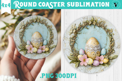 Retro Easter Round Coaster | Easter Eggs Product Image 1