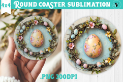 Retro Easter Round Coaster | Easter Eggs Product Image 1