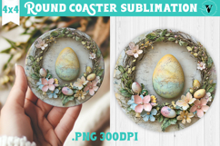 Retro Easter Round Coaster | Easter Eggs Product Image 1