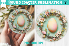 Retro Easter Round Coaster | Easter Eggs Product Image 1