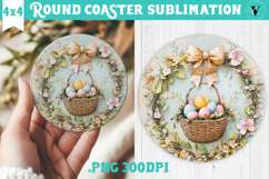 Retro Easter Round Coaster | Easter Eggs Product Image 1