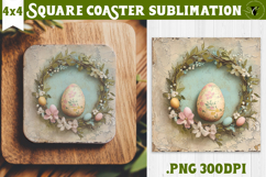 Retro Easter Square Coaster | Easter Eggs Product Image 1