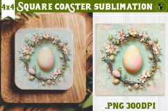 Retro Easter Square Coaster | Easter Eggs Product Image 1