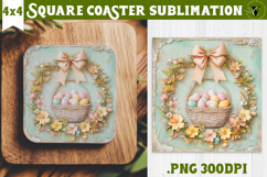 Retro Easter Square Coaster | Easter Eggs Product Image 1