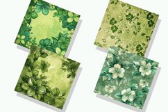 Retro Fabulous Green Floral Digital Paper Bundle Product Image 3