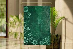Retro Fabulous Green Floral Digital Paper Bundle Product Image 5