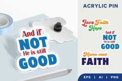 Religious Words with Retro Style, Acrylic Pin Design Set Product Image 1