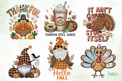 Retro Fall PNG Clipart Bundle Product Image 9