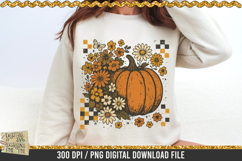 Retro Floral Pumpkin is a professional design that is available at 300dpi PNG to use for Sublimation, iron-on transfer, DTG Printing and normal printing.