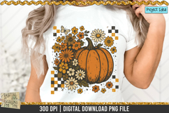 Retro Floral Pumpkin is a professional design that is available at 300dpi PNG to use for Sublimation, iron-on transfer, DTG Printing and normal printing.