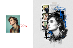 Retro Film Strip &amp; Ink Art Photo Effect Template Product Image 4