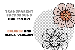 Flower Garden Retro Flowers PNG Clipart Botanical Boho Set Product Image 4