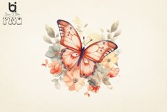 Retro Floral Butterfly Watercolor Png sublimation Bundle Product Image 4