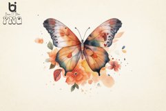 Retro Floral Butterfly Watercolor Png sublimation Bundle Product Image 5