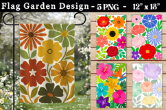 Retro Floral Garden Flag Design, Groovy Flower Sublimation Product Image 1