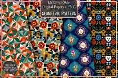 Retro Floral &amp; Geometric Pattern Product Image 1
