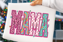 Retro Floral Mama Checkered Mom PNG Product Image 3