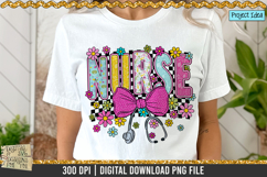 Retro Floral Nurse is a professional design that is available at 300dpi PNG to use for Sublimation, iron-on transfer, DTG Printing and normal printing.